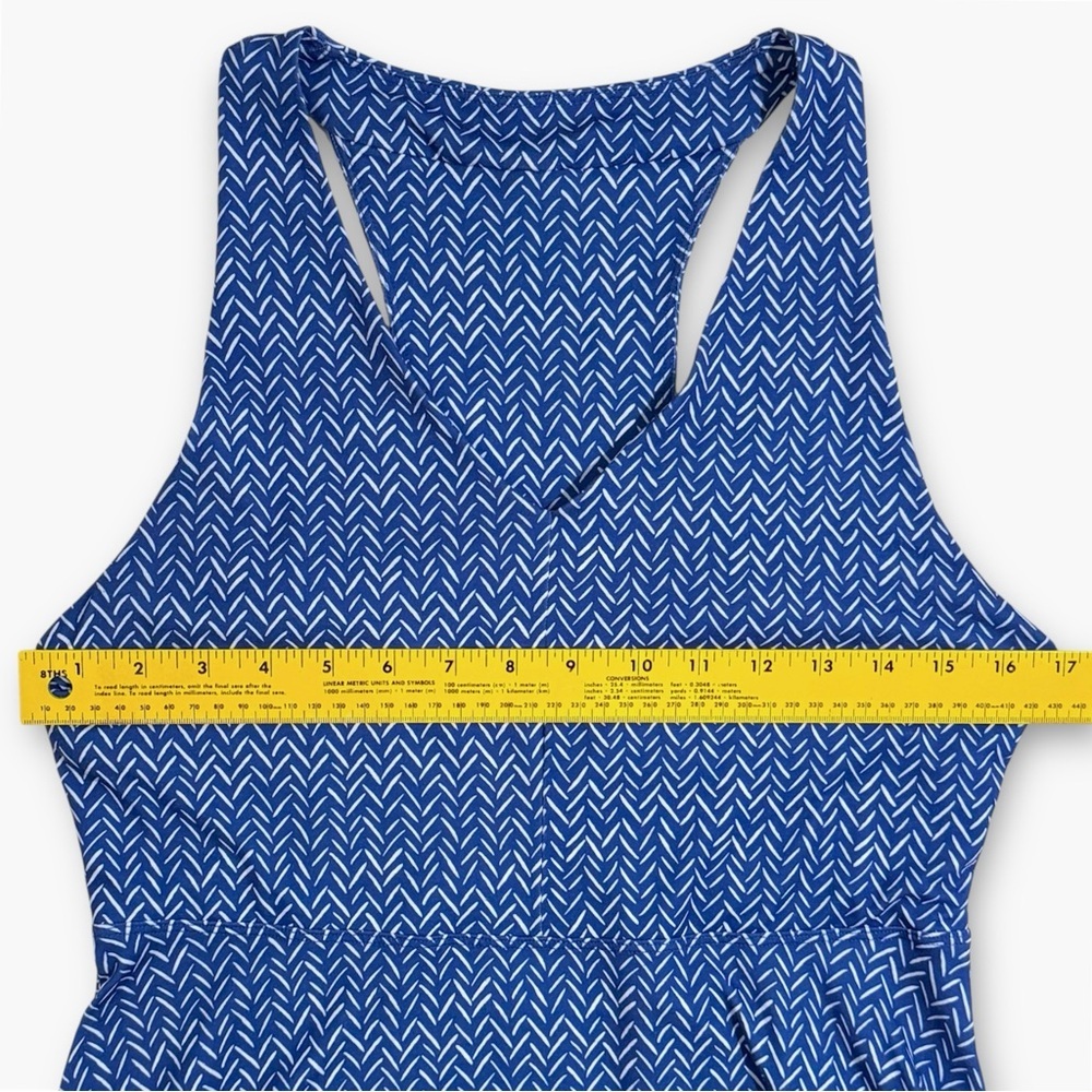 Krimson Klover Piper Dress Large Blue UPF 40 Stretch Athletic Bra Pockets Midi - Picture 9 of 13